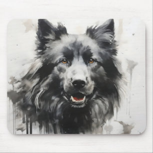 Dog Ink Painting Mouse Mat