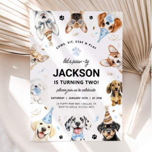 DOG Invitation, Boy Puppy Dog Birthday Invitation