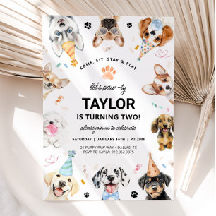 DOG Invitation, Boy Puppy Dog Birthday Invitation