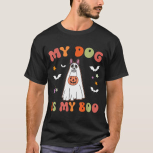Dog Is Boo Black Boston Terrier Halloween Costume T-Shirt