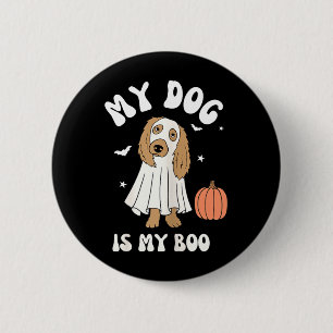 Dog Is Boo For Halloween Vibes Black And Purple 6 Cm Round Badge
