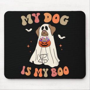 Dog Is Boo Ghost Spooky Halloween Dog Lover Groovy Mouse Mat