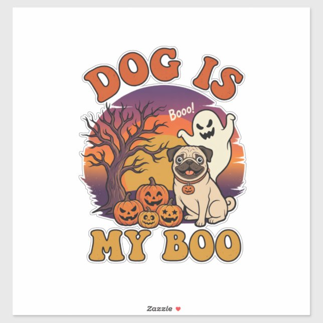 Dog Is Boo Halloween Pug Ghost Pumpkins_1 (Sheet)