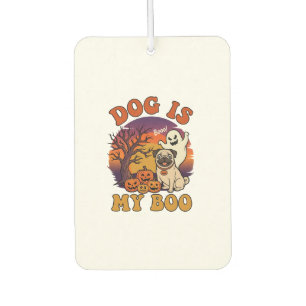 Dog Is Boo Halloween Pug Ghost Pumpkins_1 Car Air Freshener