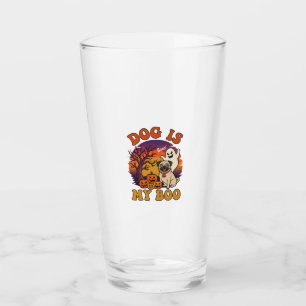 Dog Is Boo Halloween Pug Ghost Pumpkins_1 Glass