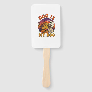 Dog Is Boo Halloween Pug Ghost Pumpkins_1 Hand Fan