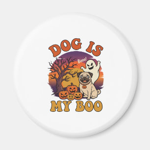 Dog Is Boo Halloween Pug Ghost Pumpkins_1 Magnet