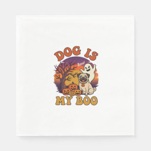 Dog Is Boo Halloween Pug Ghost Pumpkins_1 Napkin