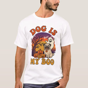Dog Is Boo Halloween Pug Ghost Pumpkins_1 T-Shirt