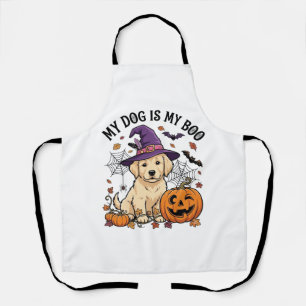 Dog Is Boo Halloween Witch Puppy Pumpkin_1 Apron