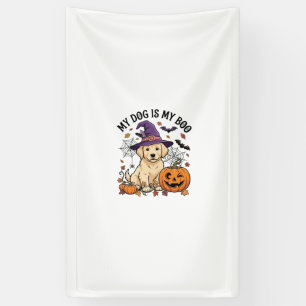 Dog Is Boo Halloween Witch Puppy Pumpkin_1 Banner