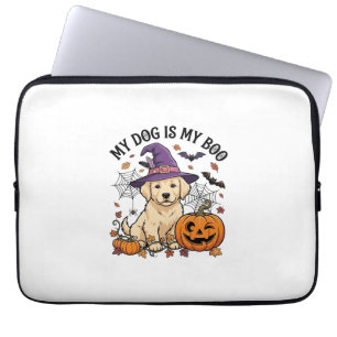 Dog Is Boo Halloween Witch Puppy Pumpkin_1 Laptop Sleeve
