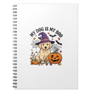 Dog Is Boo Halloween Witch Puppy Pumpkin_1 Notebook