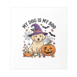 Dog Is Boo Halloween Witch Puppy Pumpkin_1 Notepad