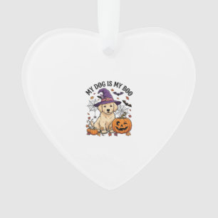 Dog Is Boo Halloween Witch Puppy Pumpkin_1 Ornament