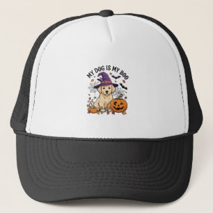 Dog Is Boo Halloween Witch Puppy Pumpkin_1 Trucker Hat