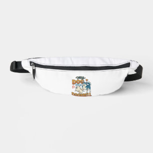Dog Is Doorbell Barking White Blue_1 Bum Bags