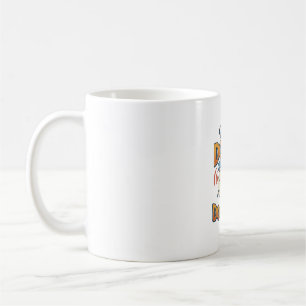 Dog Is Doorbell Barking White Blue_1 Coffee Mug
