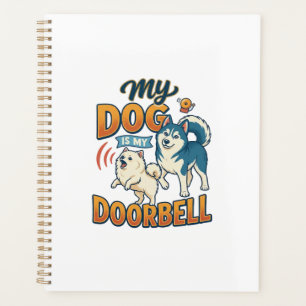 Dog Is Doorbell Barking White Blue_1 Planner