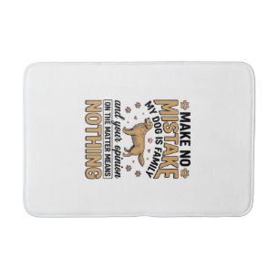Dog Is Family Vintage Retriever Typography Design_ Bath Mat