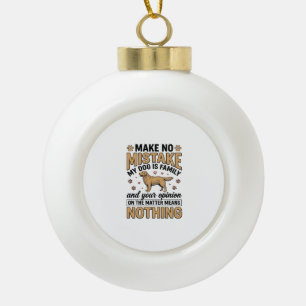 Dog Is Family Vintage Retriever Typography Design_ Ceramic Ball Christmas Ornament