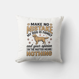Dog Is Family Vintage Retriever Typography Design_ Cushion