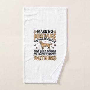 Dog Is Family Vintage Retriever Typography Design_ Hand Towel
