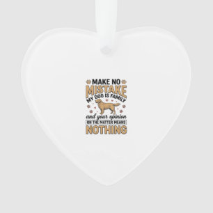 Dog Is Family Vintage Retriever Typography Design_ Ornament