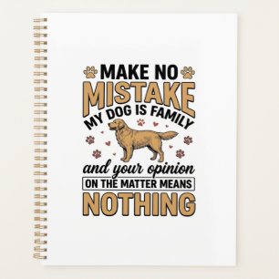 Dog Is Family Vintage Retriever Typography Design_ Planner