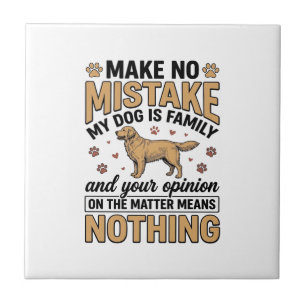 Dog Is Family Vintage Retriever Typography Design_ Tile