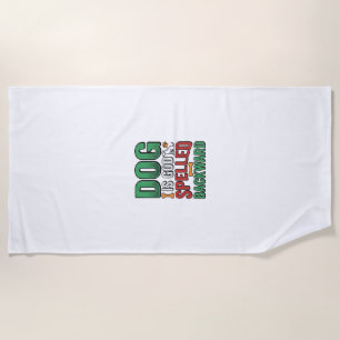 Dog Is God Spelled Backward Vintage Pet Lover Desi Beach Towel
