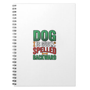 Dog Is God Spelled Backward Vintage Pet Lover Desi Notebook