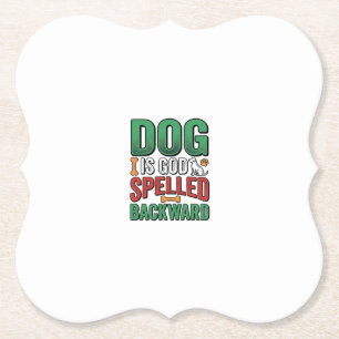 Dog Is God Spelled Backward Vintage Pet Lover Desi Paper Coaster
