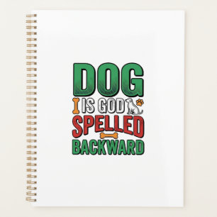Dog Is God Spelled Backward Vintage Pet Lover Desi Planner