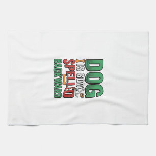 Dog Is God Spelled Backward Vintage Pet Lover Desi Tea Towel