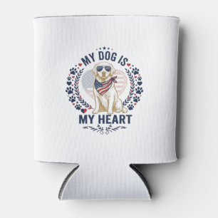 Dog Is Heart American Flag Sunglasses_1 Can Cooler