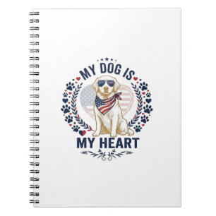 Dog Is Heart American Flag Sunglasses_1 Notebook