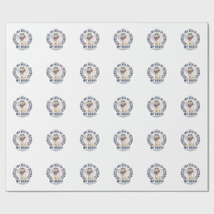 Dog Is Heart American Flag Sunglasses_1 Wrapping Paper