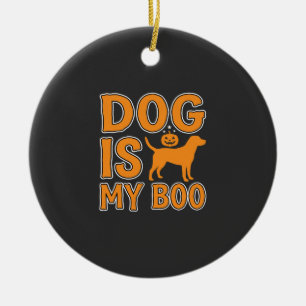 Dog Is My Boo Halloween Dog Ceramic Tree Decoration