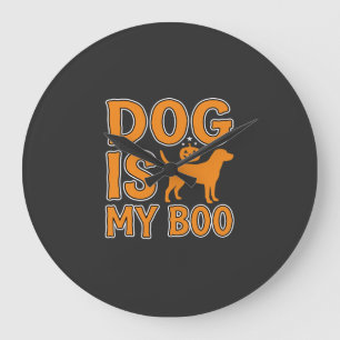 Dog Is My Boo Halloween Dog Large Clock
