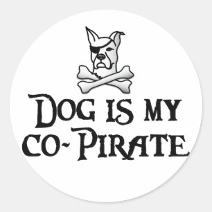 Dog is my Co-Pirate Classic Round Sticker
