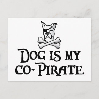 Dog is my co-pirate postcard