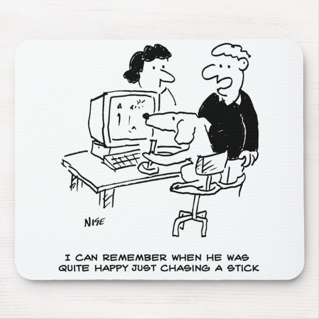 Dog is Playing at a Computer Mouse Mat (Front)