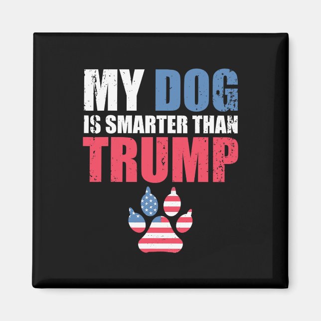 Dog Is Smarter Than Your President Trump Funny Ant Magnet (Front)