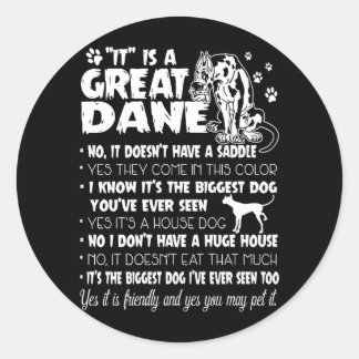 Dog | It's A Great Dane Classic Round Sticker