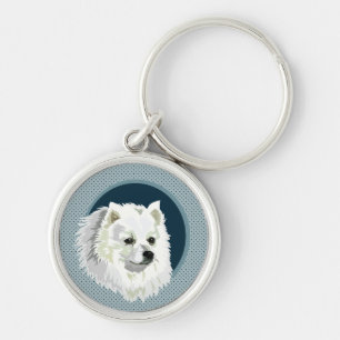 Dog Japanese Spitz Key Ring