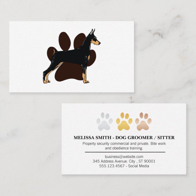 Dog K9 | Dog Paw Business Card (Front/Back)
