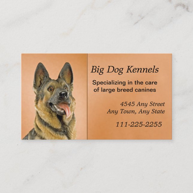 Dog Kennel German Shepherd  Business Card (Front)