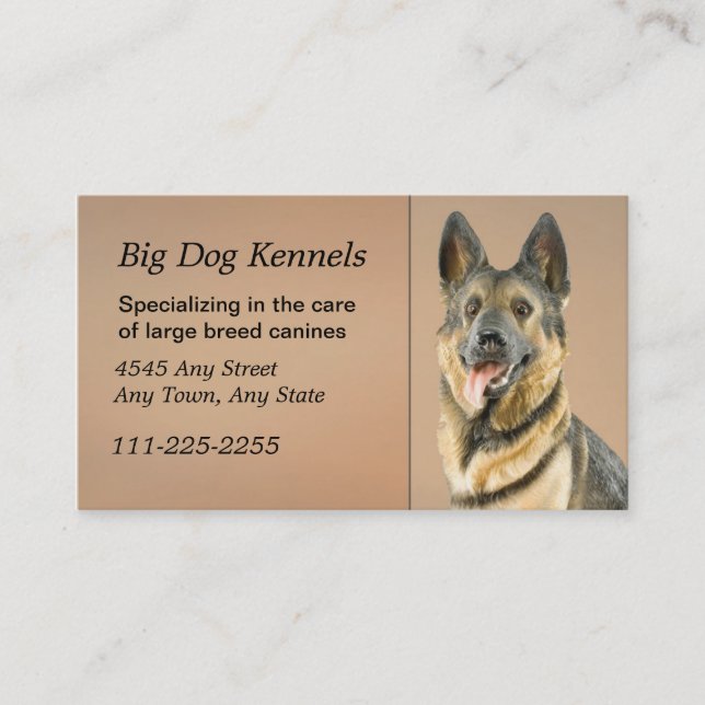 Dog Kennel German Shepherd  Business Card (Front)