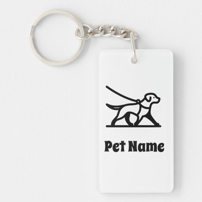 Dog Keychain, Dog Walker Keychain (Front)